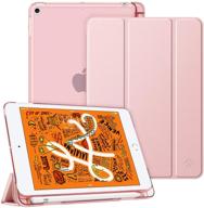 📱 fintie ipad mini 5 2019 case - lightweight rose gold cover with translucent frosted back protector - auto wake/sleep - slim shell for 7.9 inch ipad mini 5th generation logo