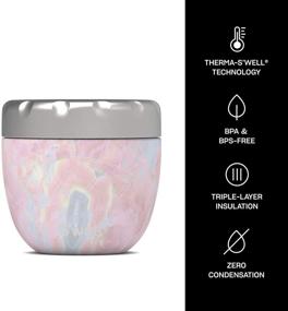 img 1 attached to 🍲 S'well Geode Rose Eats 21.5oz Stainless Steel Food Bowls - Triple-Layered Vacuum-Insulated Containers Keep Food Cold for 11 Hours and Hot for 7 - No Condensation, No Leaks, Dishwasher-Safe