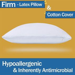 img 3 attached to 🌿 Organic Latex Pillow (Queen Size), with 100% Cotton Cover, Sleep Pillow, Machine Washable Zippered Cover, Provides Neck and Back Support for Comfortable Sleeping