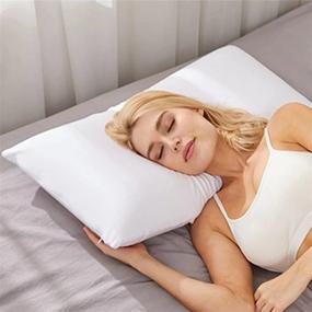 img 4 attached to 🌿 Organic Latex Pillow (Queen Size), with 100% Cotton Cover, Sleep Pillow, Machine Washable Zippered Cover, Provides Neck and Back Support for Comfortable Sleeping