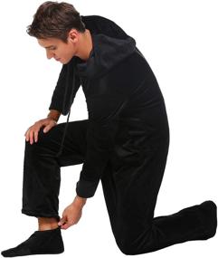 img 1 attached to 🔥 Ekouaer Fleece Jumpsuit with Hood - Ultimate Pajamas for Cozy Comfort