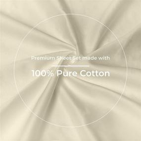 img 3 attached to 🛏️ Hotel Luxury Bedding Collection - 100% Egyptian Cotton Sheets King Size Ivory 1000 Thread Count 4 Piece Sheet Set, 16 Inch Deep Pocket Fitted Sheet, Flat Bedsheet, and 2 Pillowcases, Cooling Soft Solid Sheets