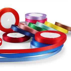 img 3 attached to 🎀 FLOWVE Satin Ribbon: 375 Yards of 15 Colors Silk Ribbon Rolls - Ideal for Crafts, Hair Bows, Wedding Decor & More