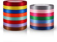 🎀 flowve satin ribbon: 375 yards of 15 colors silk ribbon rolls - ideal for crafts, hair bows, wedding decor & more logo