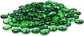 img 3 attached to 💎 Glass Flat Marbles - Green Gemstone Vase Fillers (24 oz- Approx. 150 Stones) for Centerpieces, Decorative Glass Beads, Glass Gems