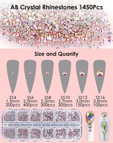 img 3 attached to 💎 Комплект фольги для ногтей с растворимыми камнями 💎 - "Tufusiur Nail Gems Crystal AB Clear Jewels Diamonds" (5780 штук). Акриловые материалы для ногтей для Хэллоуина, рождественских подарков и рукоделия.