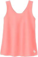soffe girls' racerback tank top with knotted detail logo
