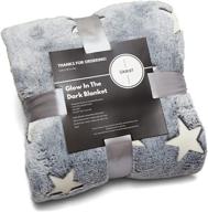 glow-in-the-dark blanket for kid's room decor - cool space blanket for boys 🌟 and girls - 50x60 - machine washable - grey stars - lightweight - ukrist retailers logo