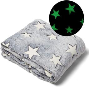 img 2 attached to Glow-in-the-Dark Blanket for Kid's Room Decor - Cool Space Blanket for Boys 🌟 and Girls - 50x60 - Machine Washable - Grey Stars - Lightweight - UKrist Retailers