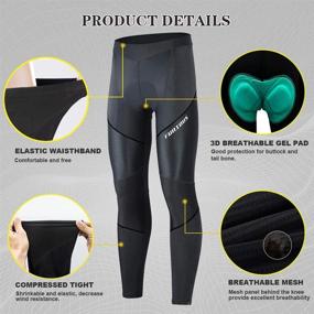 img 1 attached to 🚴 FEIXIANG Men's 3D Padded Long Cycling Pants, Compression Tights for MTB, Legging Trousers for Road Bicycle, Mountain Riding Wear