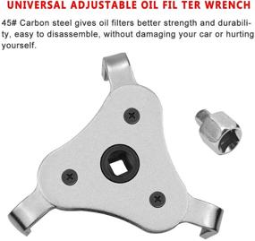 img 3 attached to 🔧 Versatile 3 Leg Adjustable Oil Filter Wrench - Universal Tool Set for 2-1/2 inch to 4.5 inch Filters