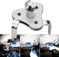 🔧 versatile 3 leg adjustable oil filter wrench - universal tool set for 2-1/2 inch to 4.5 inch filters logo