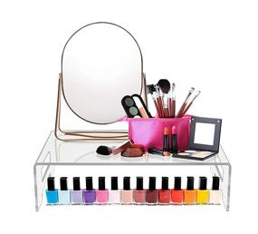 img 2 attached to 🍰 Premium Computer Monitor Riser and Multipurpose Display Stand - Cake, Beauty, Cosmetic Nail Polish - 1 Pack