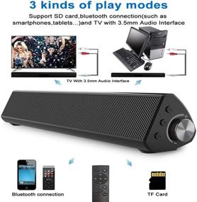 img 1 attached to 🔊 Bestisan Portable Soundbar - Wired and Wireless Bluetooth 5.0 Speaker for TV, Mini Home Theater Surround with Built-in Subwoofers, Remote Control - Compatible with Tablet PC, Desktop, Projector, Smartphone