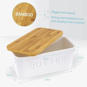 img 1 attached to 🍯 Ceramic Butter Bamboo Airtight Countertop Storage Container