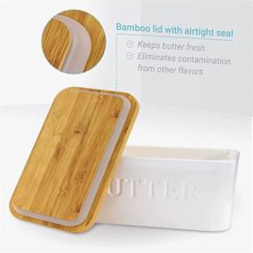 img 2 attached to 🍯 Ceramic Butter Bamboo Airtight Countertop Storage Container