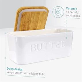 img 3 attached to 🍯 Ceramic Butter Bamboo Airtight Countertop Storage Container