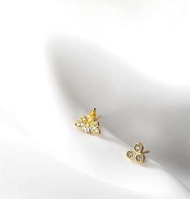 img 1 attached to 🐝 925 Sterling Silver Bee Honeycomb Stud Earrings: Cute and Hypoallergenic Crystal Animal Studs for Women and Girls, Perfect Delicate Jewelry Gift for Mom and Daughter