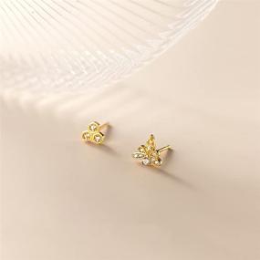 img 2 attached to 🐝 925 Sterling Silver Bee Honeycomb Stud Earrings: Cute and Hypoallergenic Crystal Animal Studs for Women and Girls, Perfect Delicate Jewelry Gift for Mom and Daughter