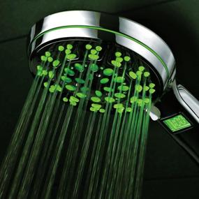 img 1 attached to 🚿 Душ с LED подсветкой 3 цветов с дисплеем температуры, покрытие хром, 4,25 дюйма