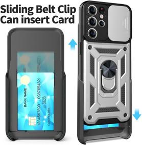 img 3 attached to 📱 Silvery Rsenr Case for Samsung Galaxy S21 Ultra – With Belt-Clip Holster, Two Soft Screen Protectors, Slide Camera Cover, Ring Stand & Kickstand – Car Mount Supported