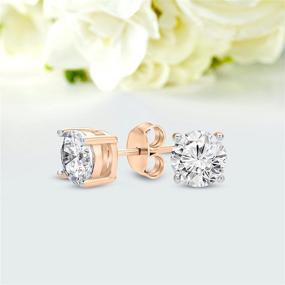 img 3 attached to Tanache Diamond Stud Earrings: Certified Natural Solitaire, 1/5 to 1 Ct, 4 Prong, 14 K Gold