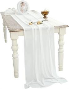 img 4 attached to 🌸 SHERWAY Chiffon Wedding Tablecloth Décor