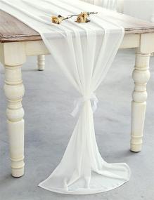 img 1 attached to 🌸 SHERWAY Chiffon Wedding Tablecloth Décor