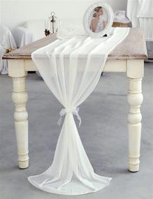 img 2 attached to 🌸 SHERWAY Chiffon Wedding Tablecloth Décor