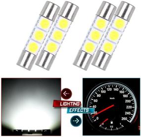 img 4 attached to 🚗 Upgrade Your Car's Interior with cciyu 29-31mm Festoon LED Bulbs - Pack of 4 Super Bright White Light Bulbs for Dome Map Door Light and Courtesy Light, DE3175 DE3021 DE3022 3021 5730 3175 6614 6428 7065 Compatible