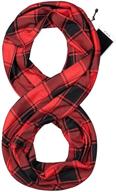 checkmate pocket scarf by pop fashion - plaid lightweight travel scarves with zipper pockets - infinity scarves logo