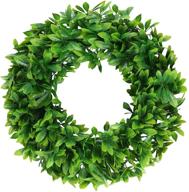 🌿 pauwer artificial green wreath 16" - best front door outdoor decoration for home office, weddings, parties, and christmas логотип