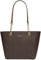 👜 calvin klein women's signature east/west top zip chain tote - hayden edition logo