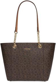 img 4 attached to 👜 Calvin Klein Women's Signature East/West Top Zip Chain Tote - Hayden Edition