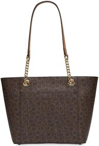 img 3 attached to 👜 Calvin Klein Women's Signature East/West Top Zip Chain Tote - Hayden Edition