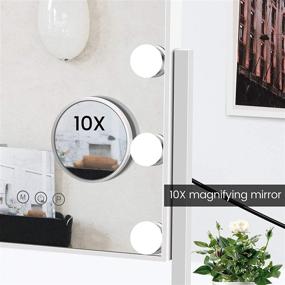 img 1 attached to 💄 Hollywood Makeup Vanity Mirror with Lights, 12 Dimmable Bulbs and USB Charging, Smart Touch Control, 3 Colors Dimmable, 360° Rotation, Removable 10x Magnification - Makeup Mirror for Vanity Desk