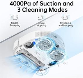 img 3 attached to Dreametech W10: Advanced Robot Vacuum Cleaner and Mop with Superior Lidar Navigation, 4000Pa Strong Suction for Pet Hair, Hard Floors, and Carpets
