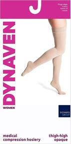 img 2 attached to 🧦 Comfort and Style Combined: SIGVARIS Women’s DYNAVEN Closed Toe Thigh-Highs with Grip-Top – 20-30mmHg Compression