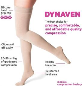 img 3 attached to 🧦 Comfort and Style Combined: SIGVARIS Women’s DYNAVEN Closed Toe Thigh-Highs with Grip-Top – 20-30mmHg Compression