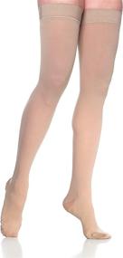 img 4 attached to 🧦 Comfort and Style Combined: SIGVARIS Women’s DYNAVEN Closed Toe Thigh-Highs with Grip-Top – 20-30mmHg Compression