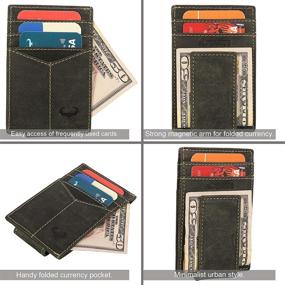 img 1 attached to 💳 Streamlined Leather Credit Card Sleeve for a Stylish and Space-saving Solution