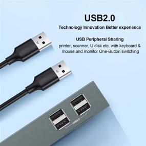 img 1 attached to 🔌 2-портовый HDMI 2.0 переключатель KVM 4K@60 Гц с USB 2.0 хабом - Совместим с клавиатурами и мышками - Кнопка переключения