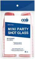 40-piece edi disposable red plastic mini party shot glasses 2 oz: perfect for any occasion! logo