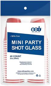 img 4 attached to 40-Piece EDI Disposable Red Plastic Mini Party Shot Glasses 2 oz: Perfect for Any Occasion!