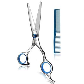 img 4 attached to 💇 COOLALA Stainless Steel Hair Cutting Scissors 6.5 Inch - Professional Salon Barber Haircut Shears with Comb - Home Use for Men, Women, Adults, Kids, and Babies