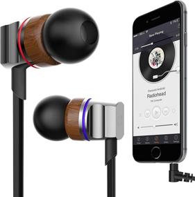 img 1 attached to 🎧 Wood in-Ear Earphones Earbuds: Noise-isolating Zipper Wired Headphone with Mic & 3.5mm