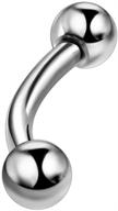 💎 premium 316l stainless steel 12-00ga large gauge internally threaded curved barbell - durable and stylish body jewelry logo