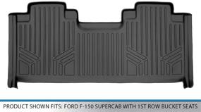 img 2 attached to Макслинер черные коврики для 2015-2018 Ford F-150 SuperCab с передними емкостными сидениями первого ряда - защитная подставка второго ряда.