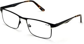 img 3 attached to 👓 Enhanced Vision: Men's Premium Large Metal Reader - Rectangle Stainless Steel Reading Glasses