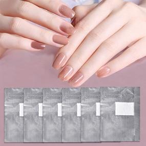 img 1 attached to 💅 Tongcloud 400pcs Nail Polish Remover Foil Wraps Soak Off Cotton Pads Gel Polish Remover (2.5x3.5, Silver)